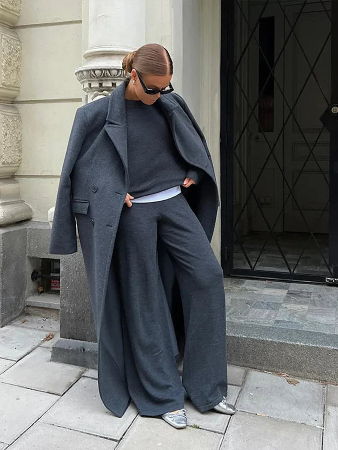 Elegant Women's Woolen Overcoat Double Breasted Overcoats