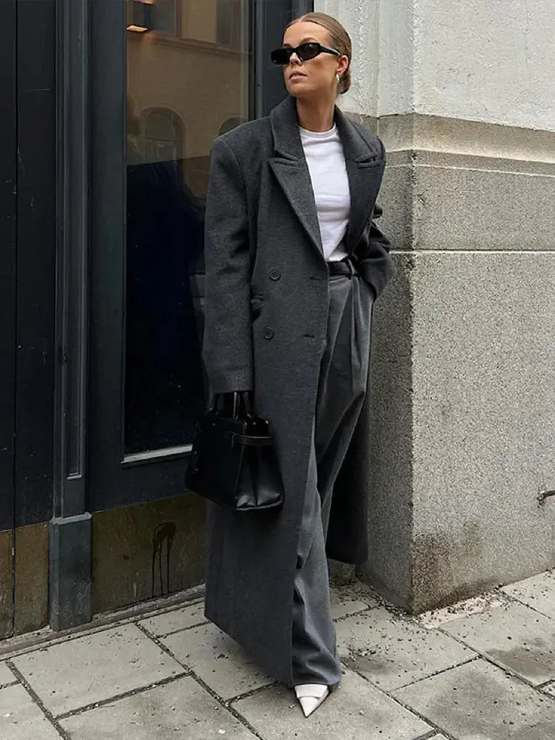 Elegant Women's Woolen Overcoat Double Breasted Overcoats