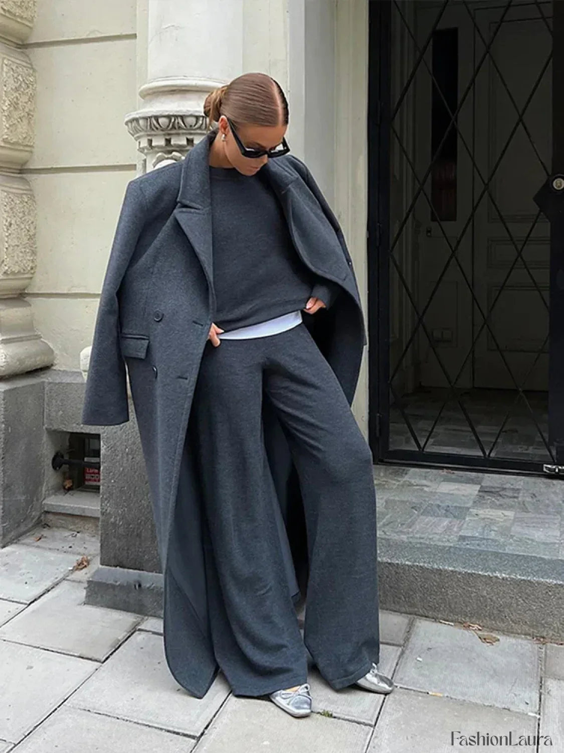 Elegant Women's Woolen Overcoat Double Breasted Overcoats