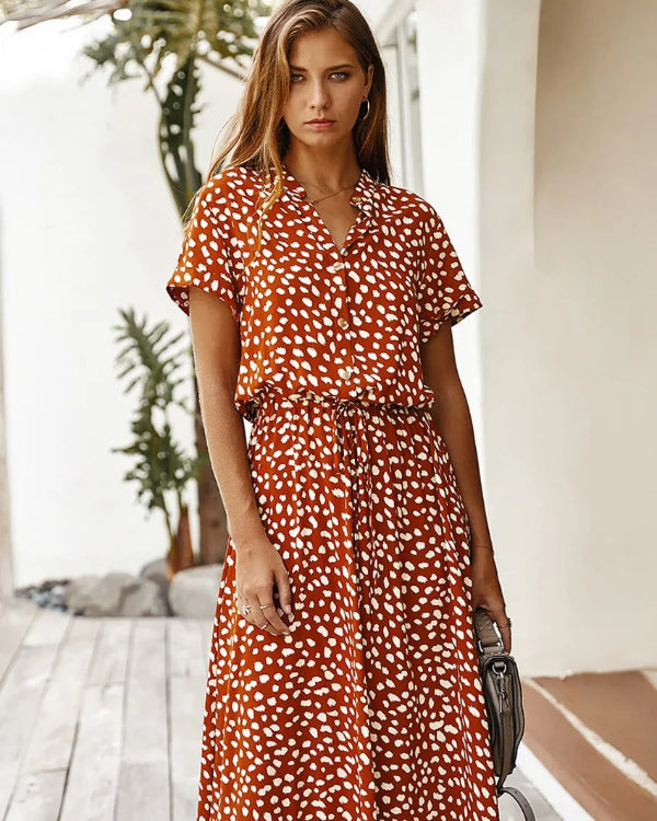 Juana Premium Retro Midi Dress for Women for Summer Chic Silhouette Collection