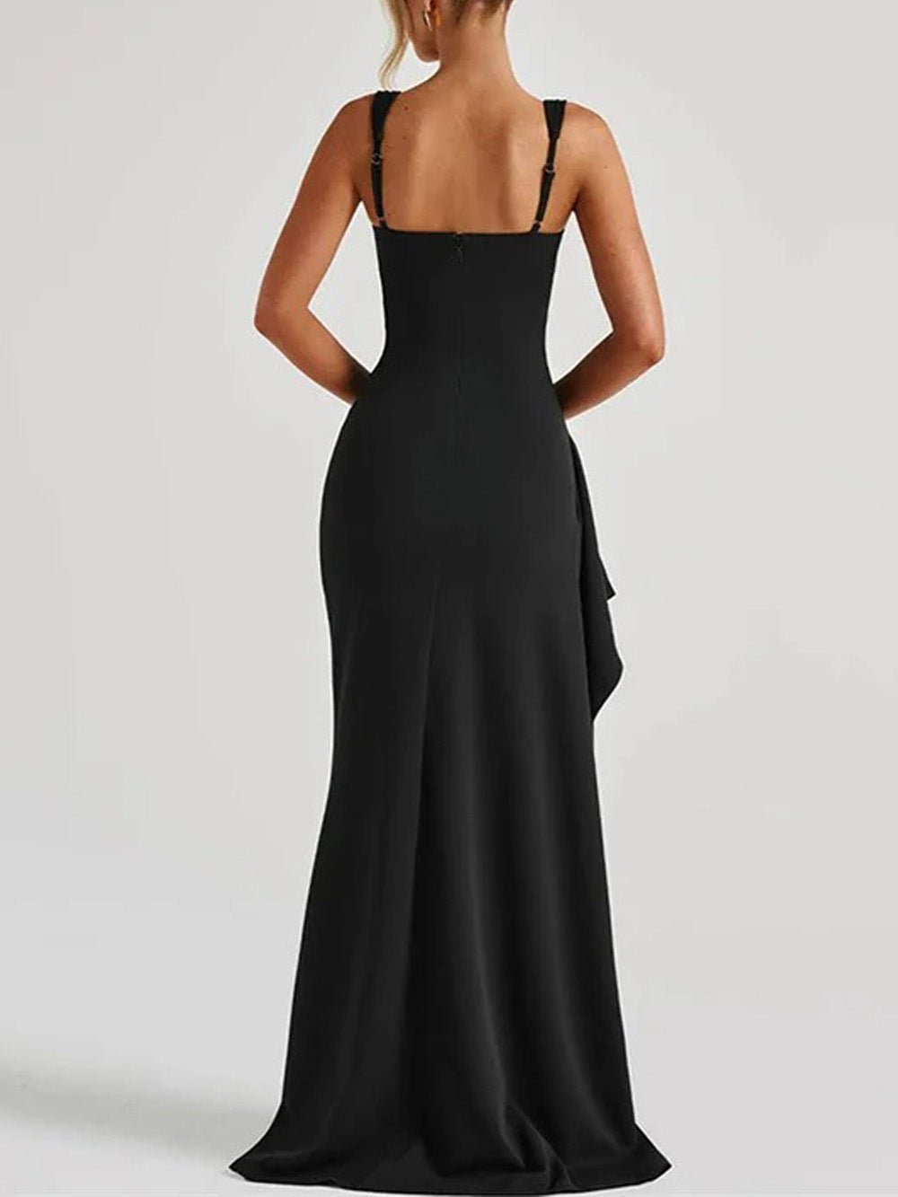 Elena Draped Slit Maxi Dress