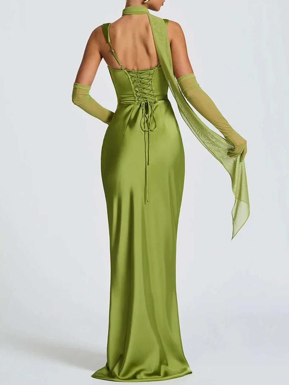 Elena Ruched Square-Neck Maxi Dress