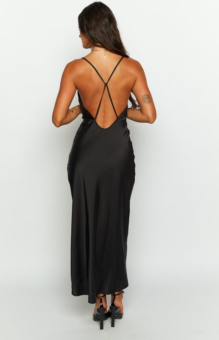 Satin Lace Insert Scoop Neck Cami Strap Slip Midi Dress 5