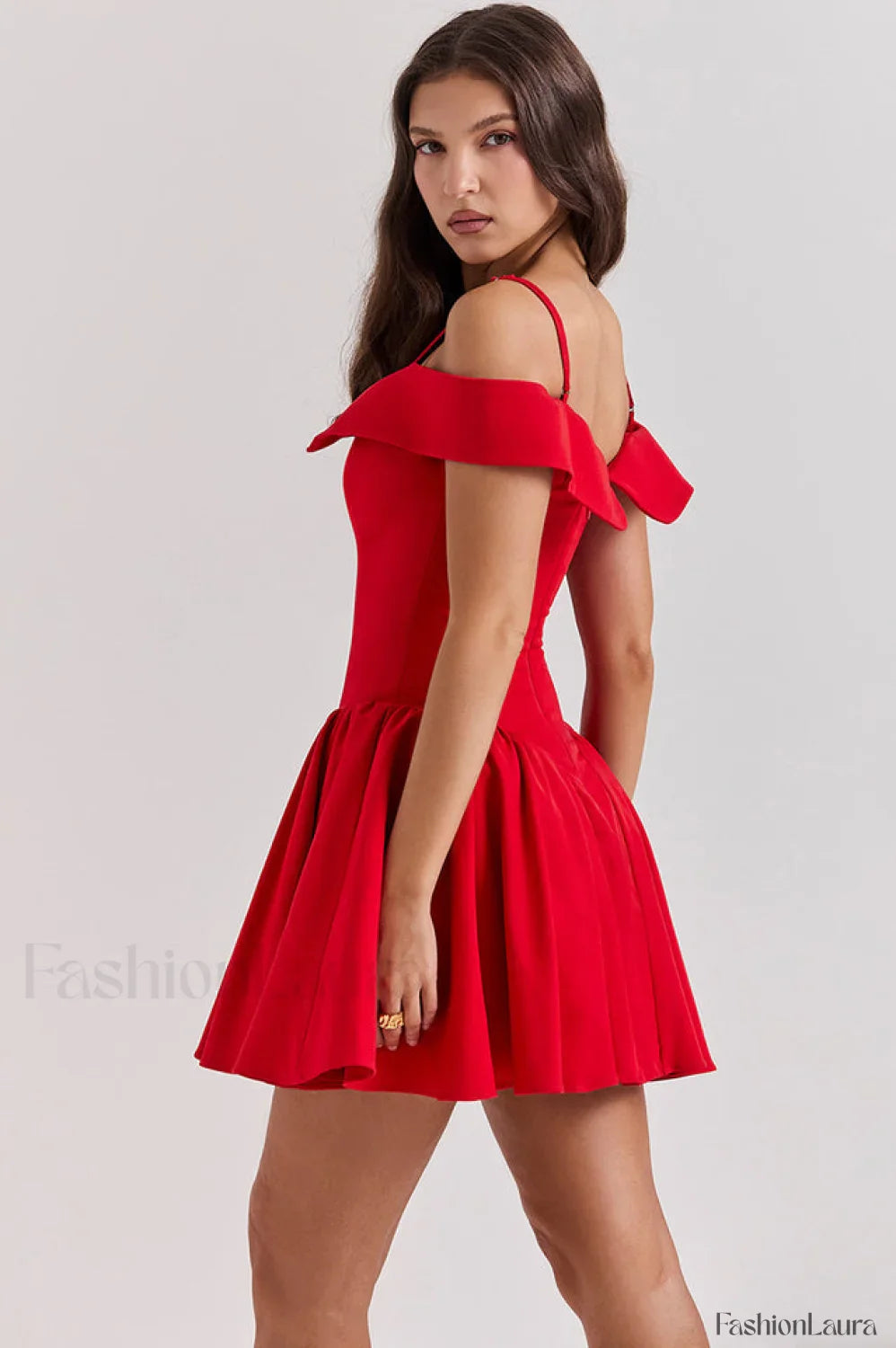 Elida Black Stylish Mini Dress