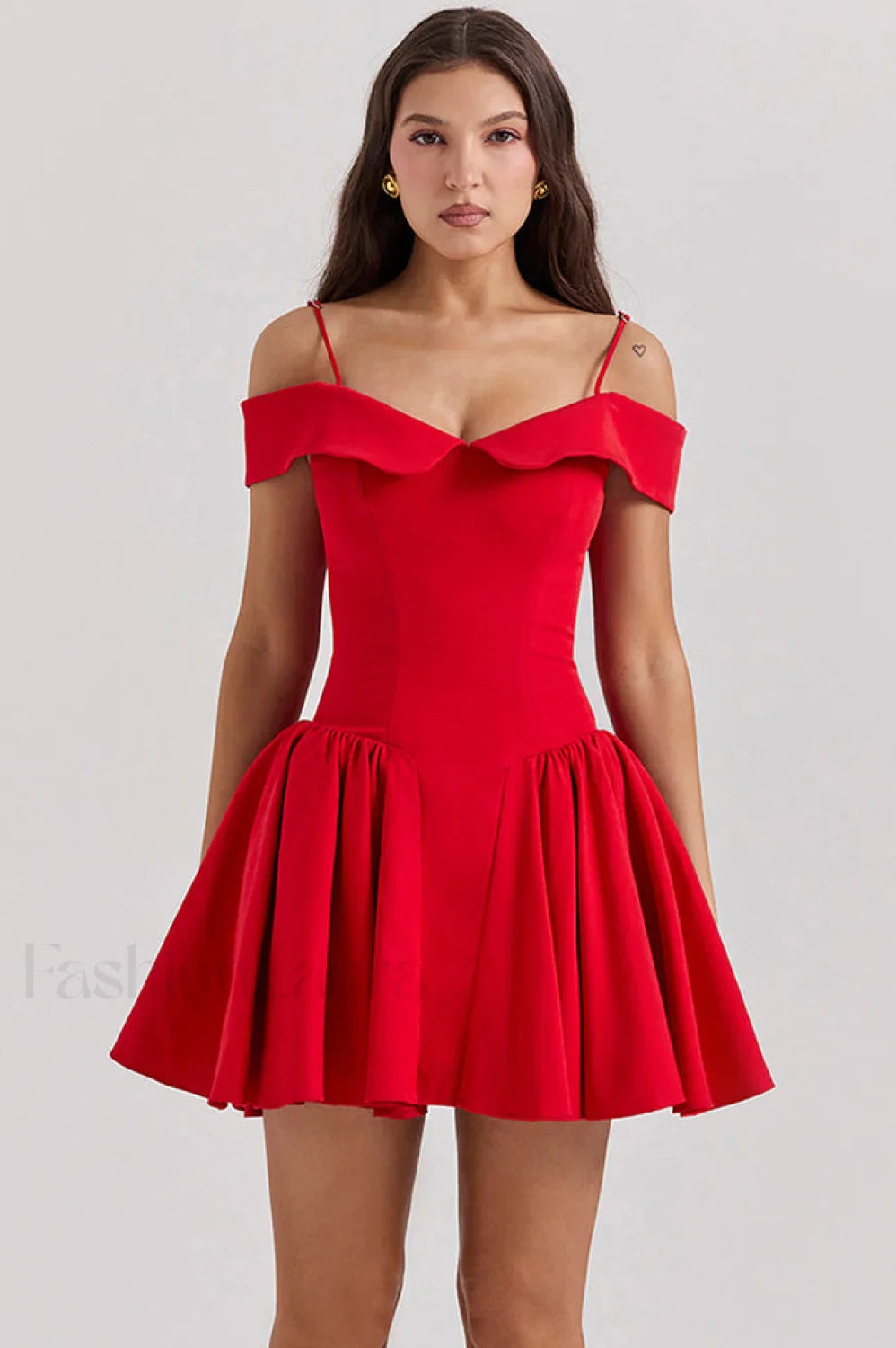 Elida Black Stylish Mini Dress