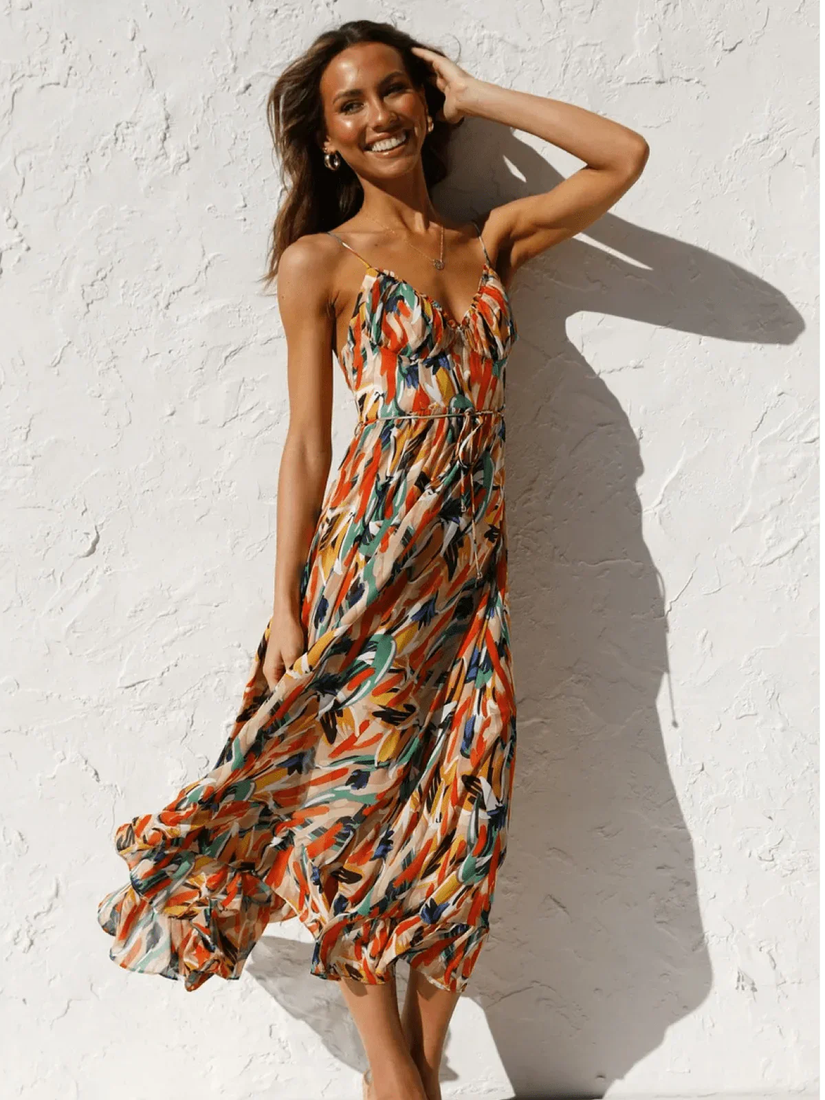 Statement Lorena Premium Chiffon Midi Dress Elevated Occasion Wear