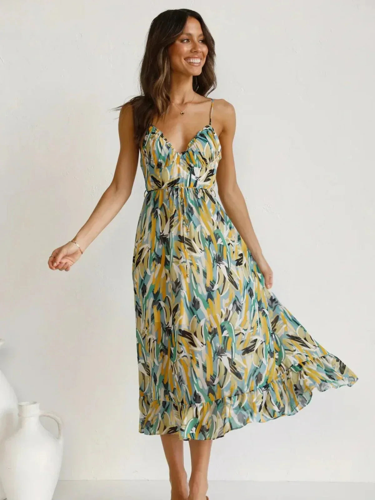 Statement Lorena Premium Chiffon Midi Dress Elevated Occasion Wear