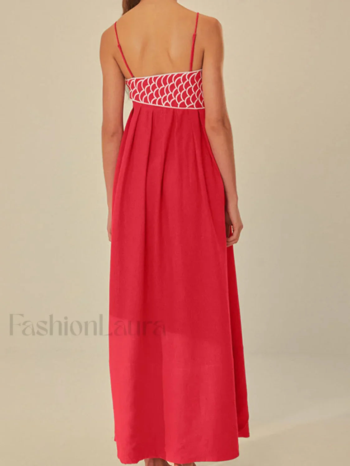 Embroidered Fish Semi-Sheer Cami Dress