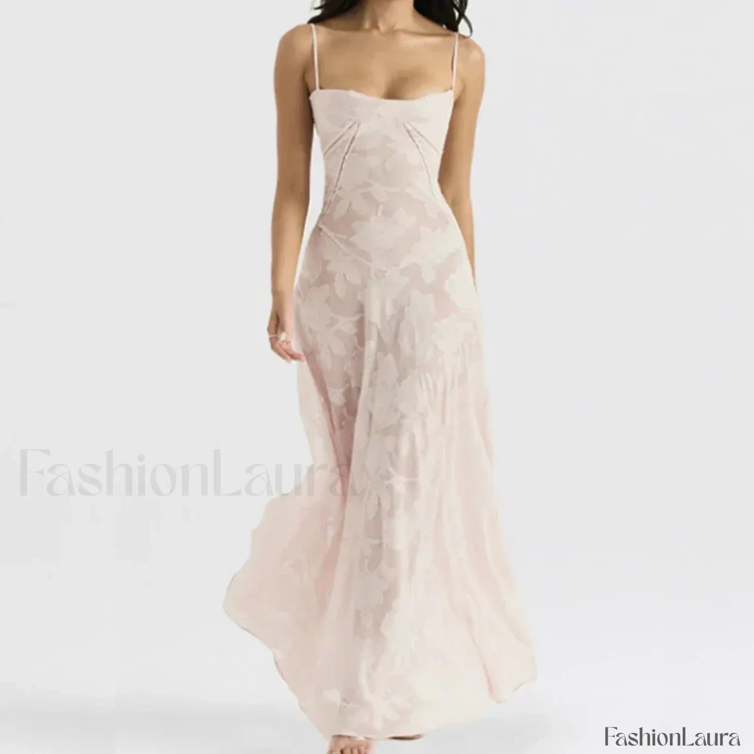 Embroidered Lace Off Shoulder Maxi Dress