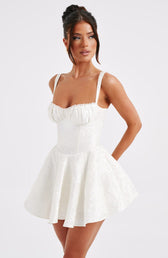 Jacquard Sweetheart Corset Fit and Flare Mini Dress 10