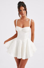 Jacquard Sweetheart Corset Fit and Flare Mini Dress 8