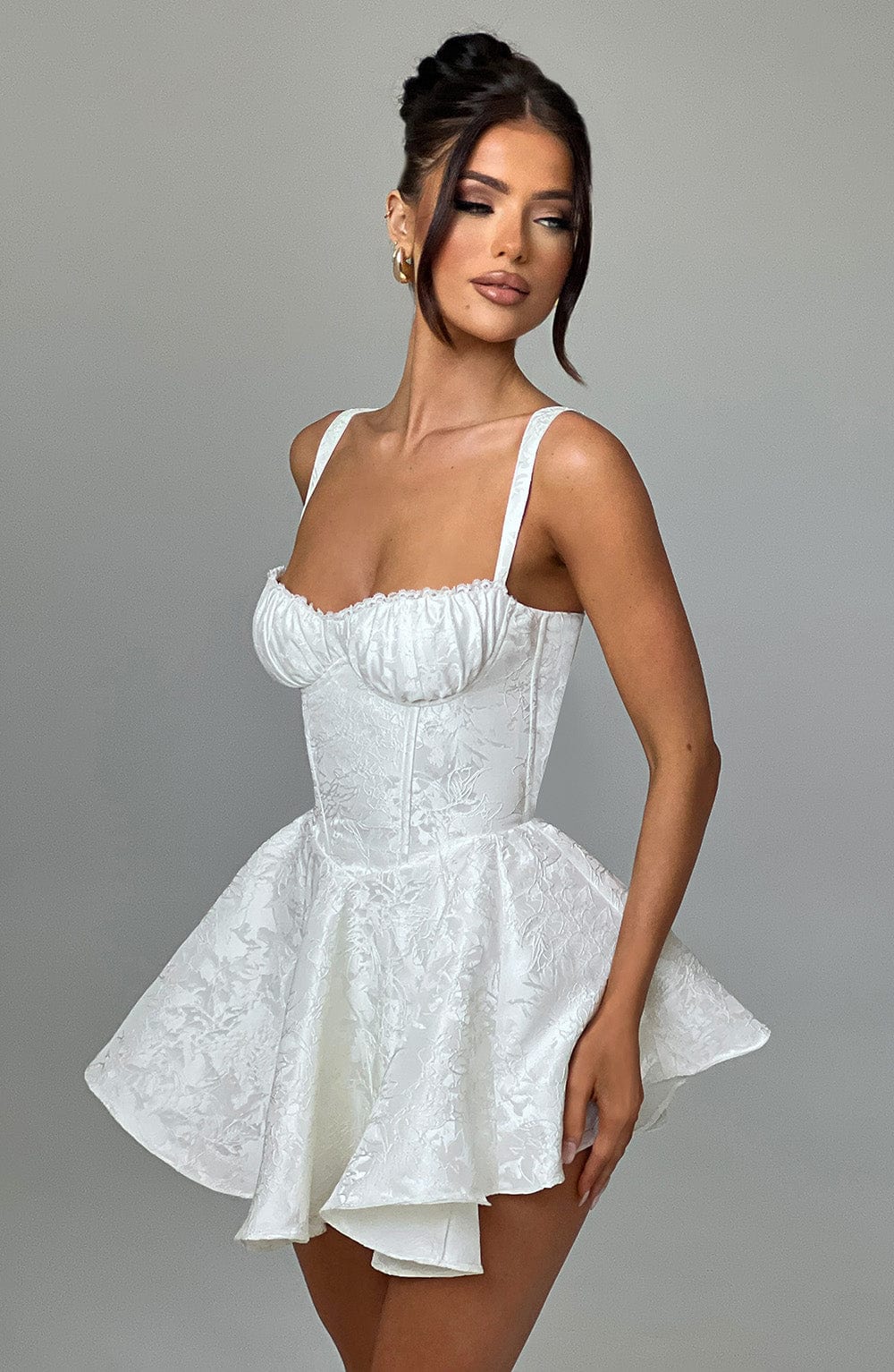 Jacquard Sweetheart Corset Fit and Flare Mini Dress 6