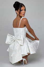 Jacquard Sweetheart Corset Fit and Flare Mini Dress 7