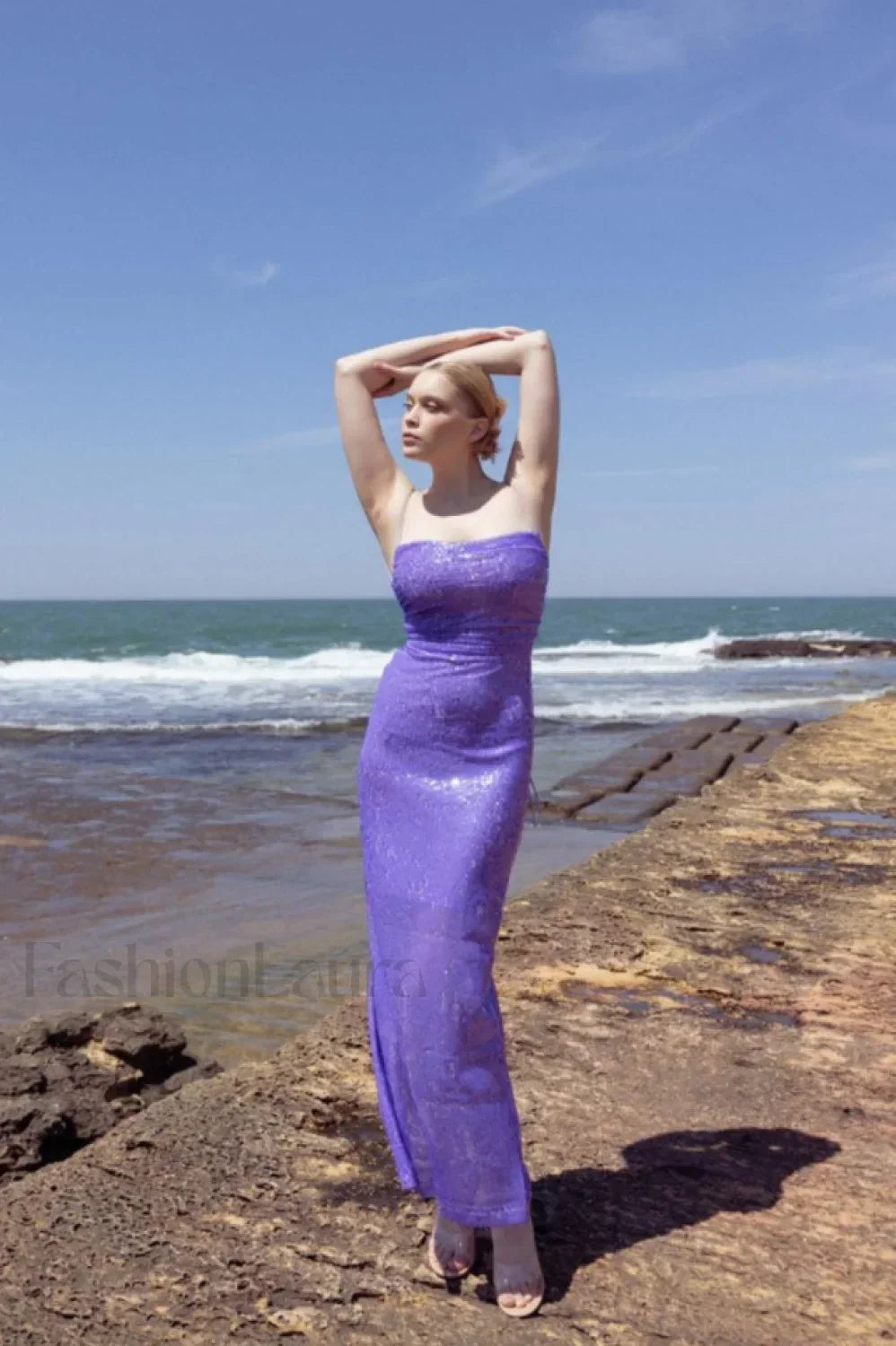 Emilina Sequin Stylish Backless Maxi Dress