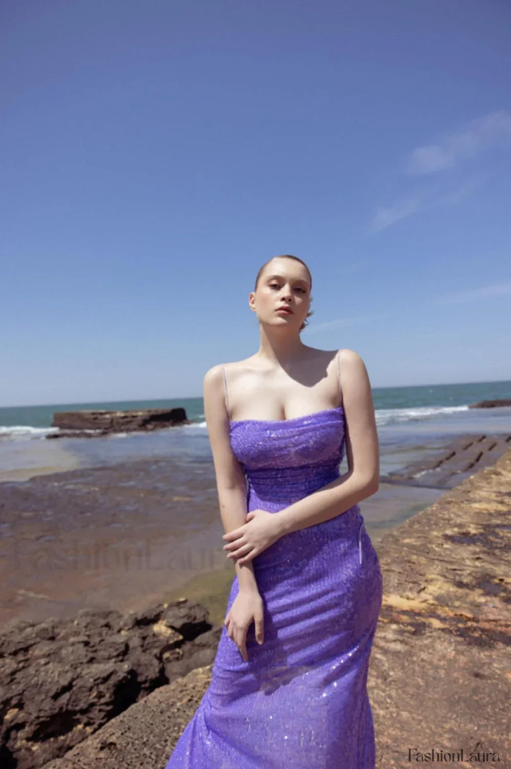 Emilina Sequin Stylish Backless Maxi Dress