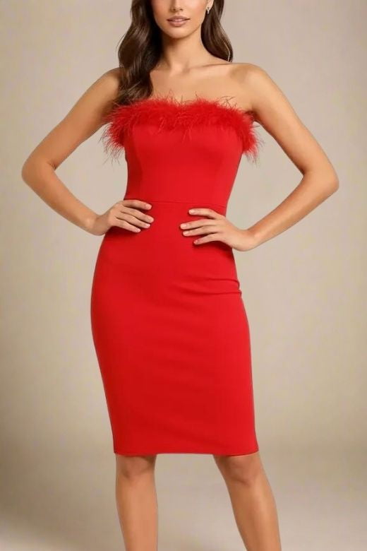 Erin Bandage Dress - Lipstick Red