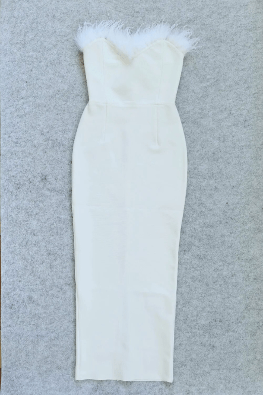 Erin Bandage Maxi Dress - White Pearl