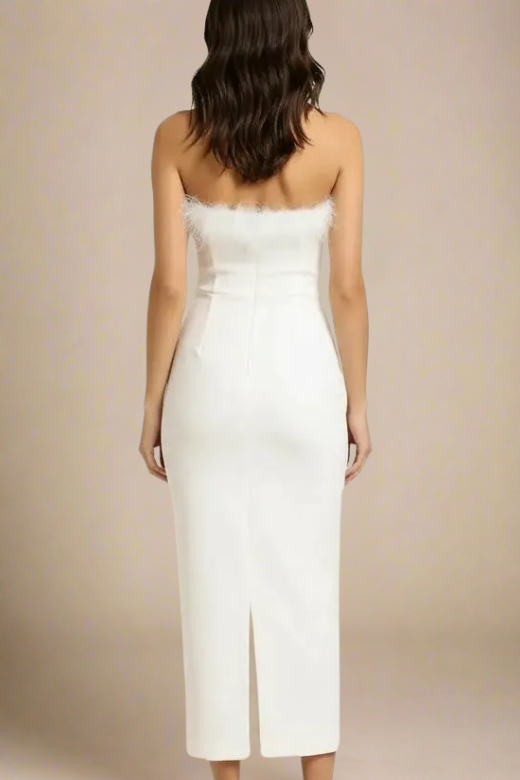 Erin Bandage Maxi Dress - White Pearl