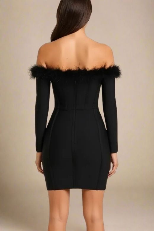 Erin Long Sleeve Bandage Mini Dress - Classic Black