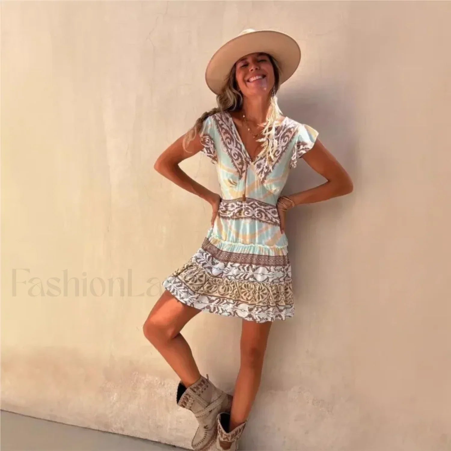 Ethnic Flying-Sleeve Boho Dress