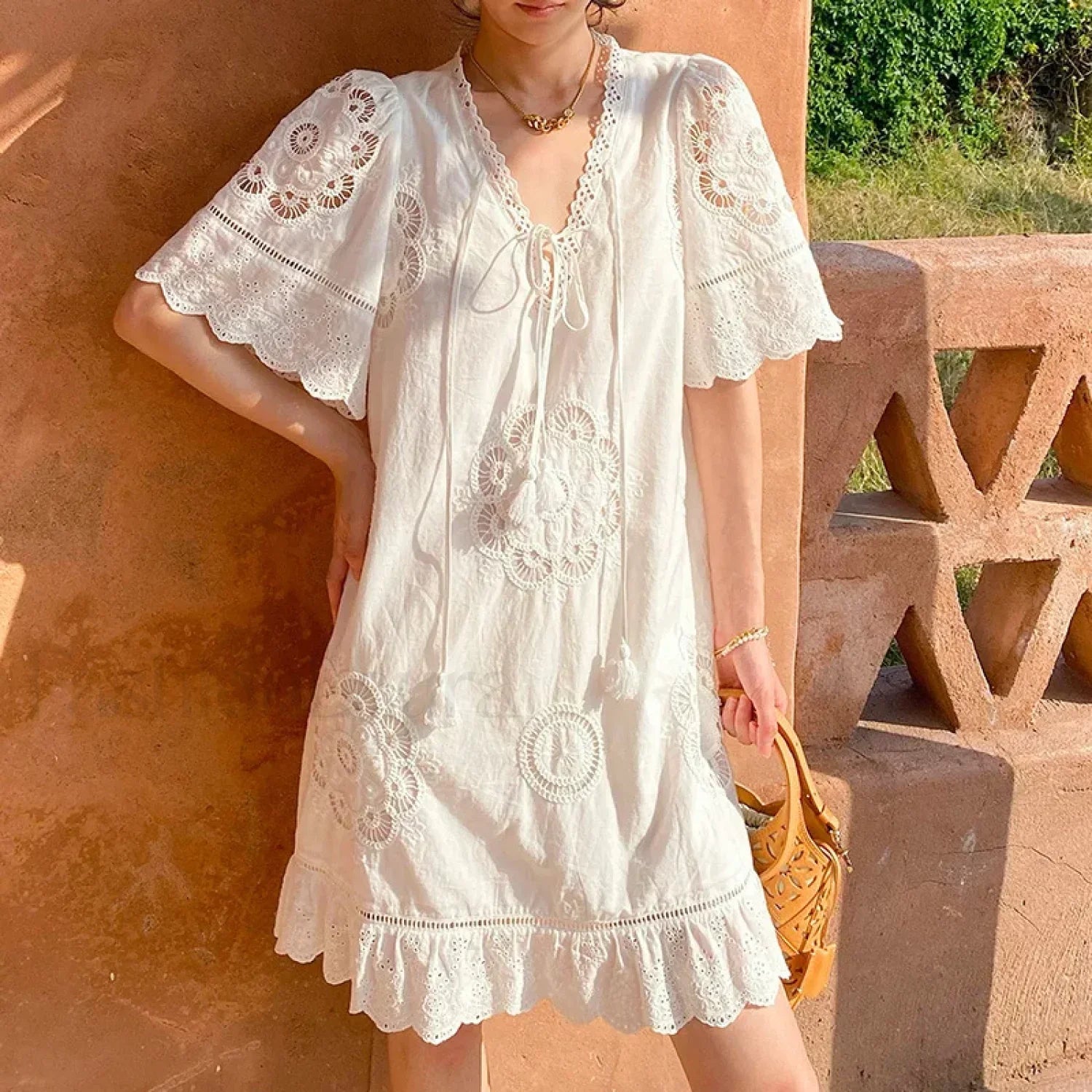 Ethnic Tassel Tunic Boho Dress