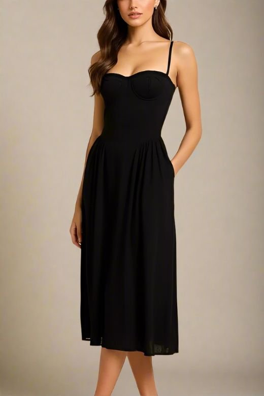 Everly Midi Dress - Classic Black