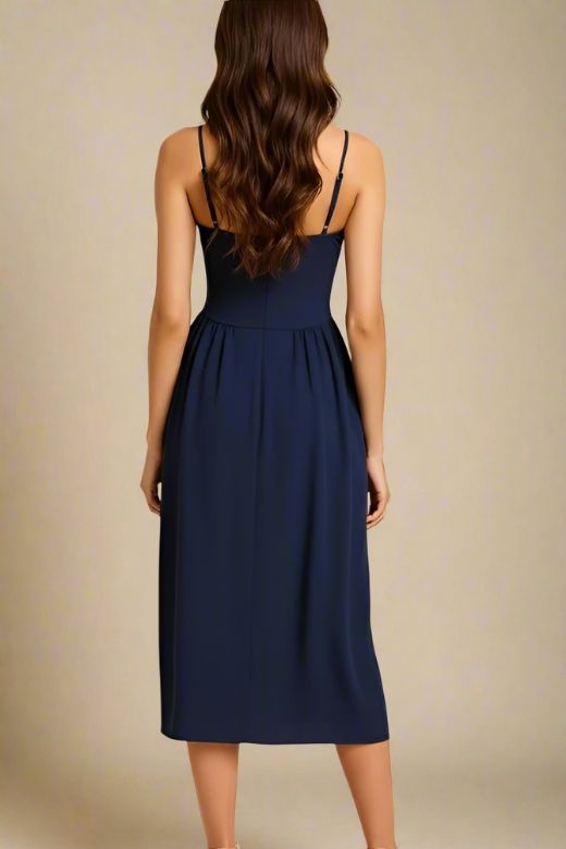 Everly Midi Dress - Navy Blue
