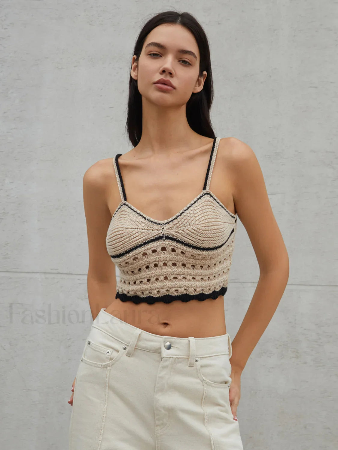 Eyelet Crop Graceful Sweater Vest