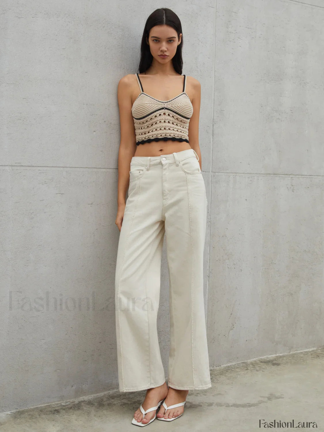 Eyelet Crop Graceful Sweater Vest