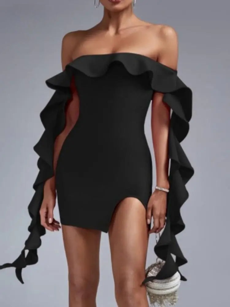 Ribbon Strapless Backless Mini Party Dress 3