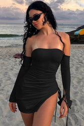 Ruched Side-Slit Mini Party Dress 4