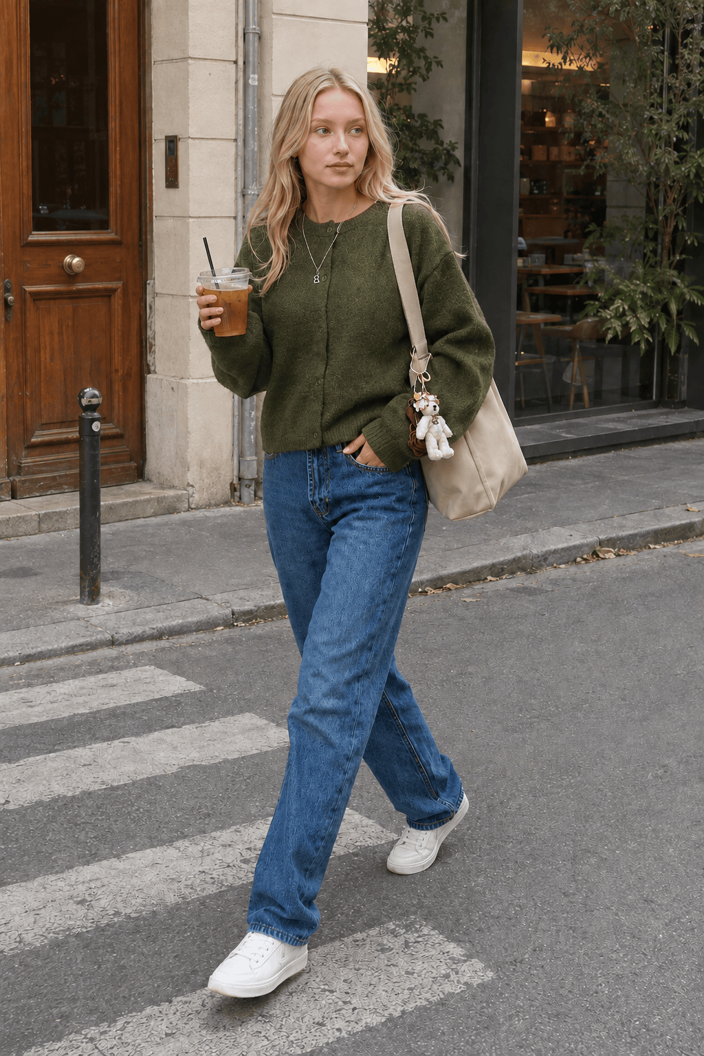 Cropped Knit Button Cardigan