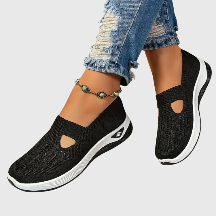 Mesh Cut Out Slip On Platform Sneakers