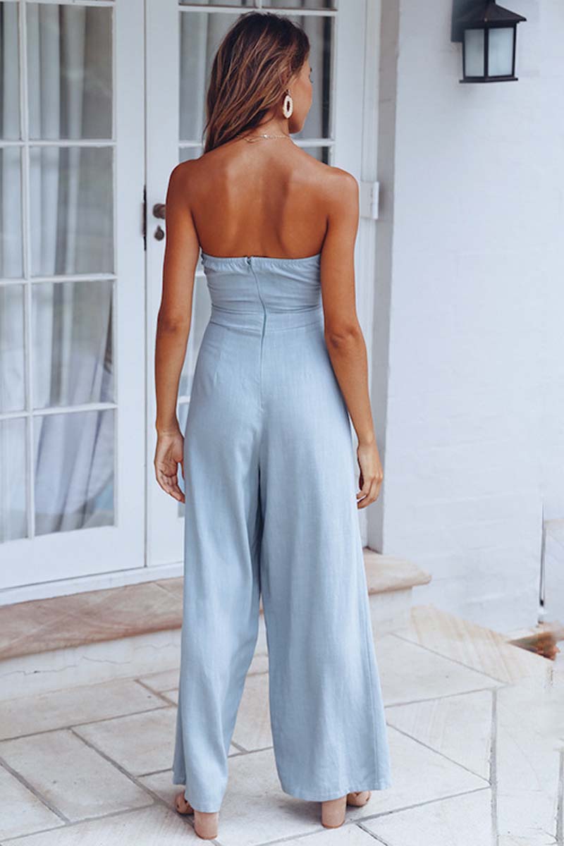 Cut Out Waist Wide Leg Jumpsuit