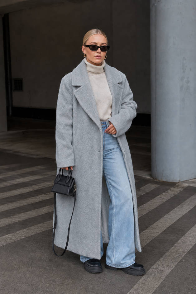 Notch Lapel Long Sleeve Textured Fleece Longline Overcoat 6