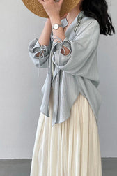 Elegant Romantic Retro Relaxed Long Sleeve Top