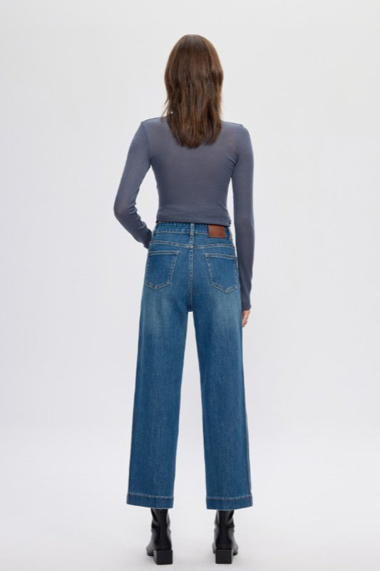 Four Way Stretch Cropped Straight Jeans