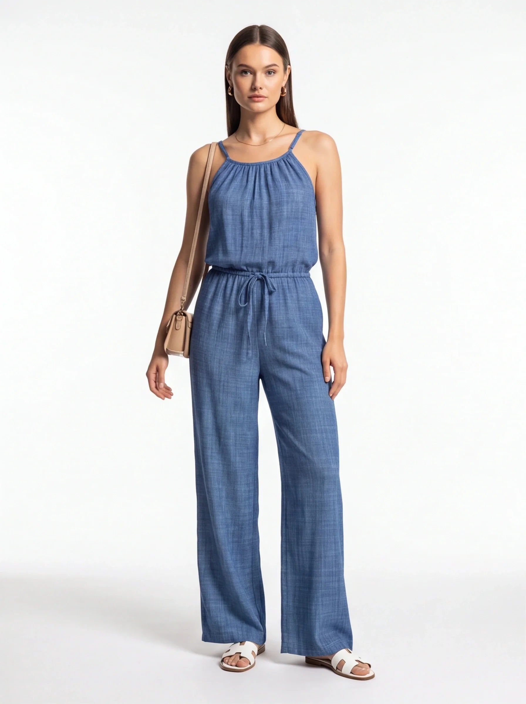 Stylish Lightweight Summer Jumpsuit with Pockets & Adjustable Straps