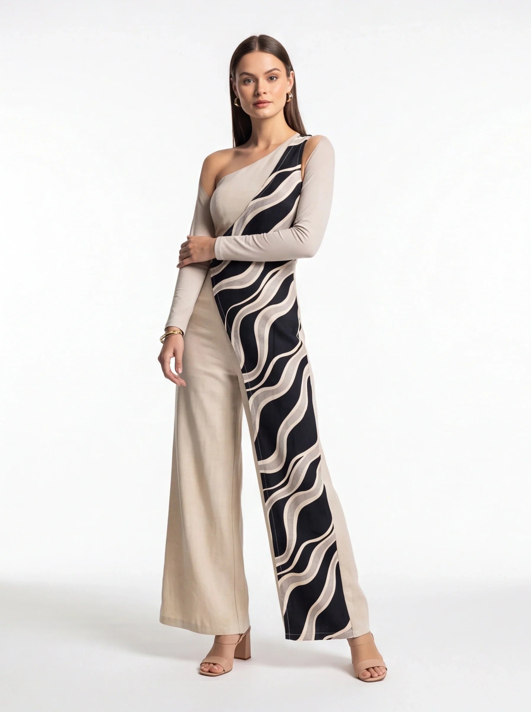 Chic Colorblock Wide-Leg Jumpsuit for Women | Elegant Design, Comforta