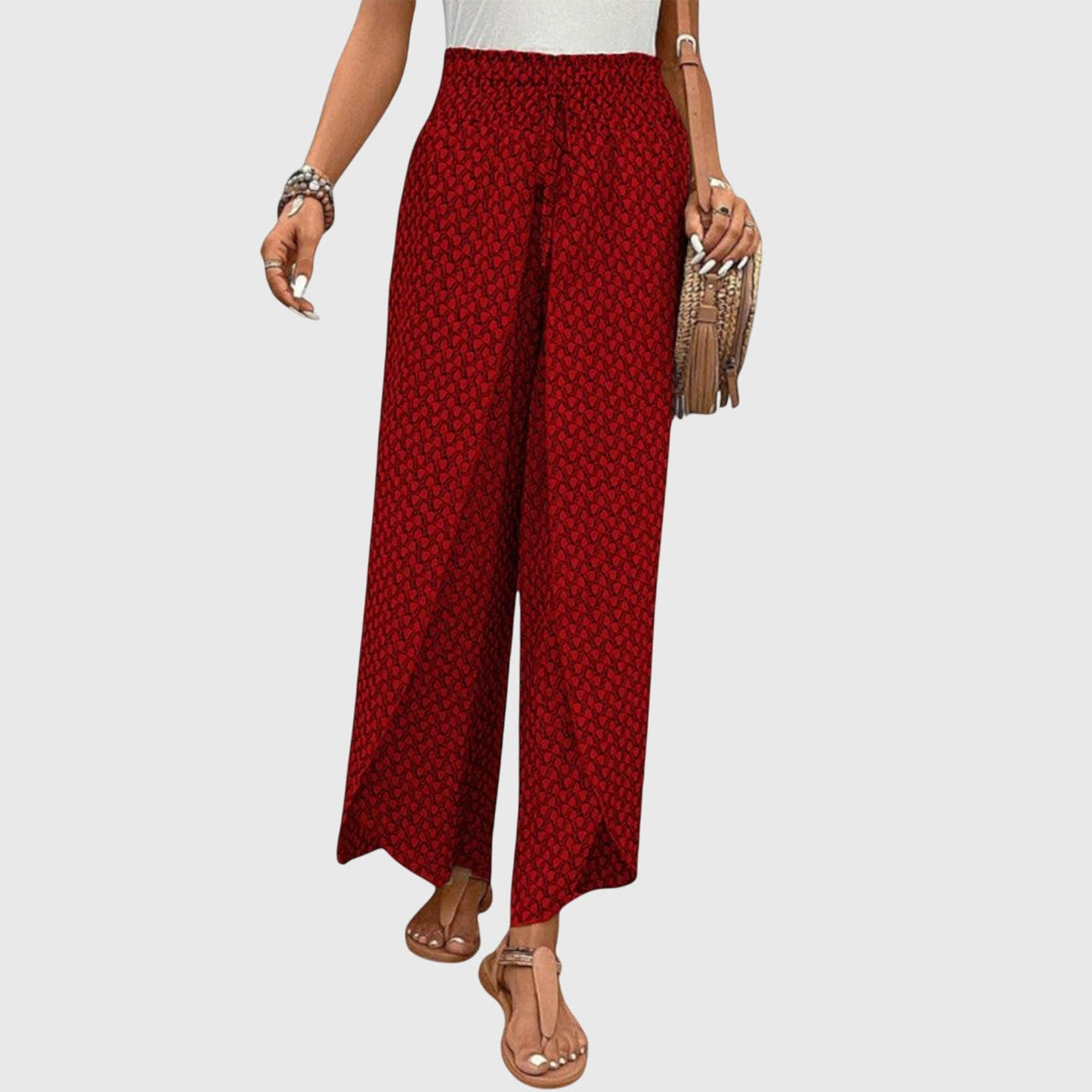 Floral Print High Waist Wide Leg Palazzo Pants