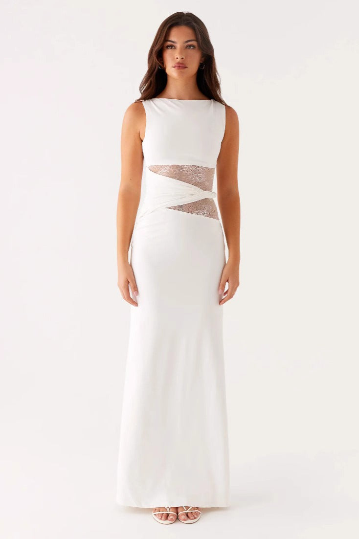 Cut Out Lace Panel Sleeveless Bodycon Mini Dress - View 3