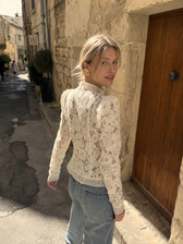 Lace Hollow See-Through Cardigan