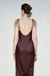 Satin Cami Backless Silk Dress