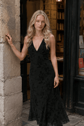 V-Neck Sleeveless Slim Fit Floral Dress