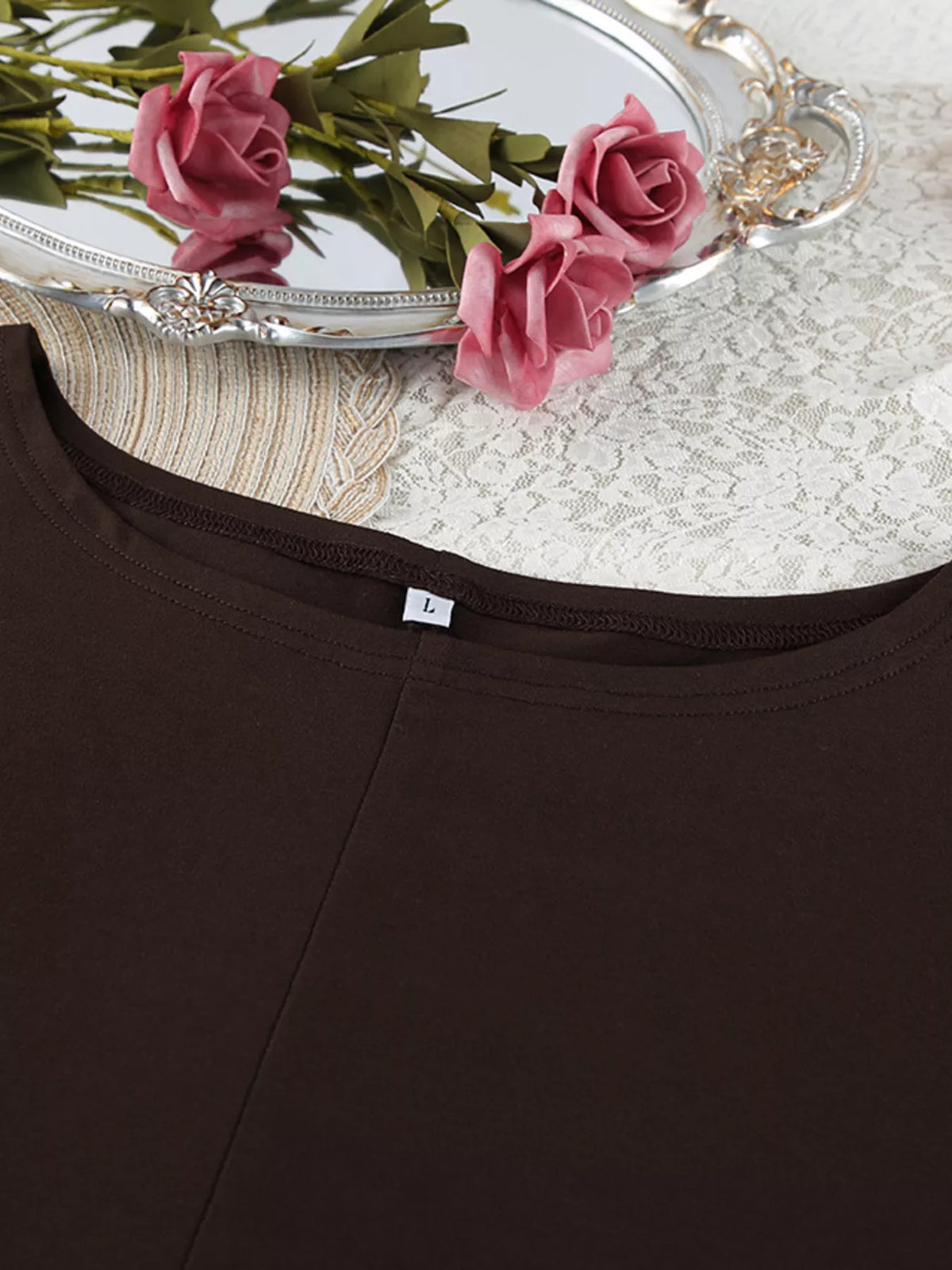 Oversized Drop Shoulder Long Sleeve Top and Shorts Lounge Two Piece Set 15