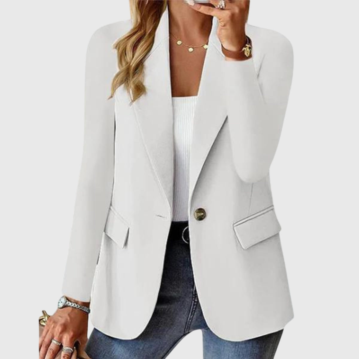 Notch Lapel Single Button Tailored Blazer