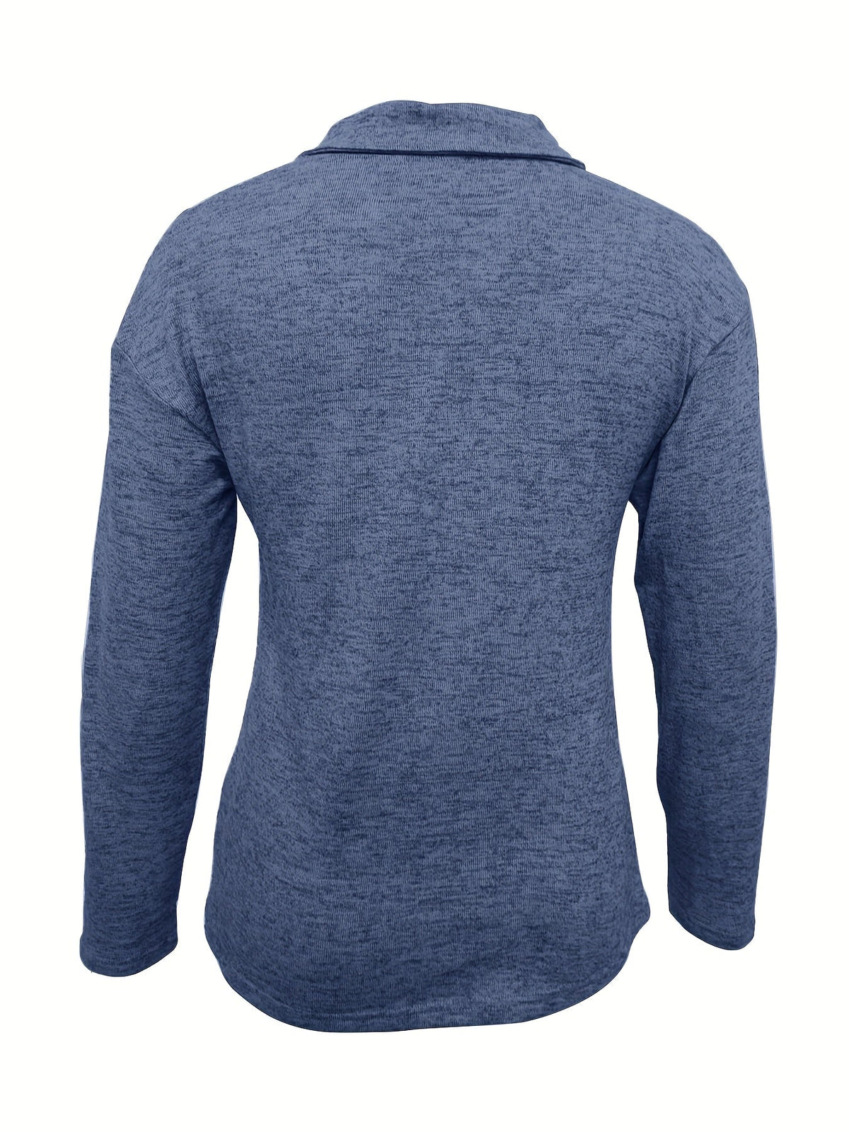 Quarter Zip Collared Long Sleeve Pullover Sweatshirt