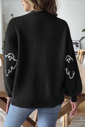 Jacquard Button Cardigan