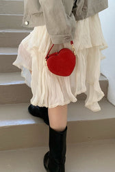 Irregular Elegant Flowy Solid Color Midi Skirt