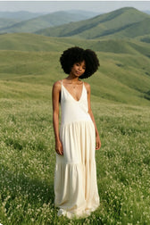 Solid Ruched Loose Tank Boho Dress